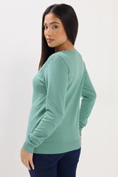 M&Co Petite Green Lace Trim Jumper | M&Co 2