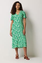 M&Co Green Daisy Print Midi Tea Dress | M&Co 3