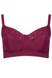 M&Co 2 PACK Black & Burgundy Red Cotton Lace Trim Bras | M&Co 8