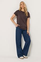 LTS Tall 3 PACK Women's Chocolate Brown & Light Blue Cotton V-Neck T-Shirts | Long Tall Sally 5
