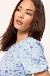 PixieGirl Petite Blue Floral Maxi Dress | PixieGirl 4