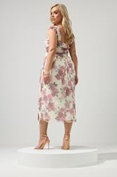YOURS LONDON Plus Size White Rose Mesh Skater Dress | Yours Clothing 2