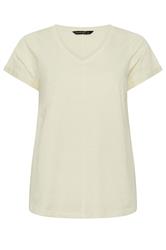 EVANS Curve Natural V-Neck Cotton T-Shirt