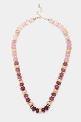 Gold Tone Mixed Beaded Necklace | Yours Clothing 1