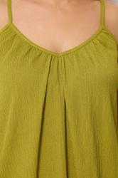 YOURS Plus Size Green Crinkle Cami Vest Top | Yours Clothing 4