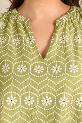 EVANS Plus Size Chartreuse Green Cotton Broderie Blouse | Evans 4