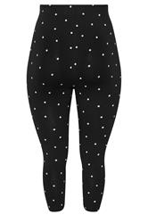 YOURS Plus Size Black Polka Dot Cropped Leggings | Yours Clothing 2
