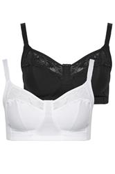 YOURSET 2 PACK Plus Size White Lace Trim Bra | Yours Clothing 3