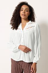 M&Co White Crochet Long Sleeve Blouse | M&Co 3