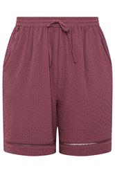 YOURS Curve Pink Ladder Detail Shorts