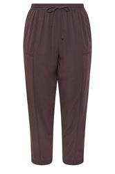 YOURS Plus Size Purple Chambray Barrel Trousers | Yours Clothing 5