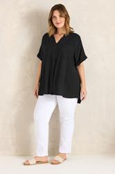 EVANS Plus Size Black Short Sleeve Utility Blouse | Evans  4