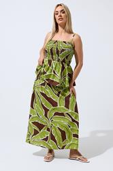 LIMITED COLLECTION Plus Size Green Palm Leaf Vest Top | Yours Clothing 2