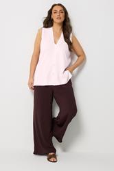 YOURS Plus Size Pink Knitted Waistcoat | Yours Clothing 1