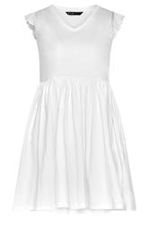 YOURS Curve White Broderie Anglaise Peplum Dress