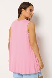 YOURS Plus Size Bright Pink Pleat Front Vest Top | Yours Clothing 2