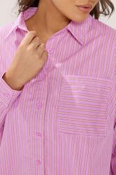YOURS Plus Size Pink Stripe Button Through Shirt | Yours Clothing 6