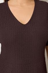 YOURS Plus Size Chocolate Brown Textured Maxi Dress | Yours Clothing 4