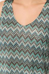 YOURS Plus Size Blue Zig Zag Vest Top | Yours Clothing 4