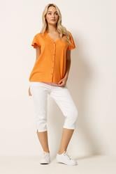 M&Co Orange Cotton Frill Sleeve Blouse| M&Co 1