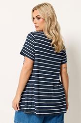 Yours Plus Size Black Stripe T-Shirt | Yours Clothing 2
