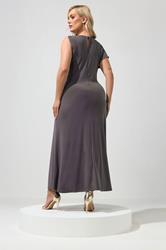 YOURS LONDON Plus Size Grey Metal Buckle Detail Maxi Dress | Yours Clothing 2