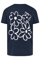 BadRhino Big & Tall Navy Blue Flower Graphic T-Shirt | BadRhino 9