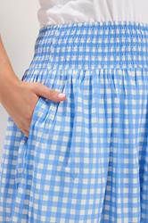 YOURS Plus Size Blue Gingham Maxi Skirt | Yours Clothing 4