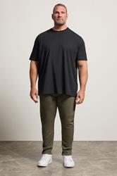 KAM Big & Tall Khaki Green Stretch Jeans | BadRhino 1
