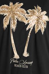 EVANS Plus Size Black Sequin Embellished Palm Trees Graphic T-Shirt | Evans  4