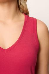 YOURS Plus Size Red V-Neck Core Vest Top | Yours Clothing 4