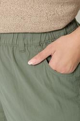 YOURS Plus Size Green Khaki Cool Cotton Cropped Trousers  4