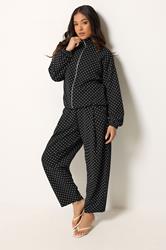 PixieGirl Petite Women's Black Polka Dot Funnel Neck Jacket | PixieGirl 1