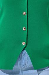 LIMITED COLLECTION Plus Size Green Short Sleeve Knitted Top | Yours Clothing 4