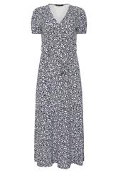 Vestido largo cruzado con estampado floral azul marino de M&Co Petite