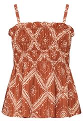 YOURS Plus Size Rust Orange Abstract Vest Top | Yours Clothing 7