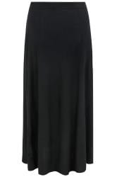 Black Maxi Jersey Skirt With Pockets, Plus size 16 to 36 | Yours Clothing
