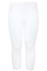 Shop Plus Size Organic Cotton Crop Legging in White