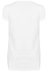Plus Size White Longline T-Shirt | Yours Clothing