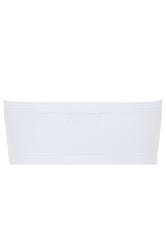 Plus Size White Seamless Padded Non-Wired Bandeau Bra