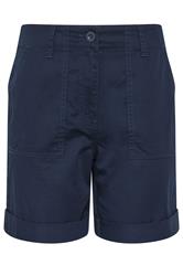 M&Co pantalones cortos de algodón de popelina azul marino