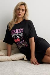 YOURS Plus Size 'Cherry Sweet Dreams' Sleep tee Nightdress | Yours Clothing 1