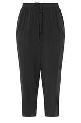 YOURS Curve Black Chambray Barrel Trousers
