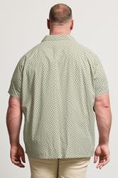 BadRhino Big & Tall Green Geometric Poplin Shirt | BadRhino 4
