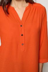 M&Co Orange Textured Half Placket Shirt | M&Co 5