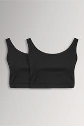 YOURSET Plus Size 2 PACK Black Ribbed Crop Tops | Yours Clothing 3