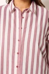YOURS Plus Size Red Stripe Linen Shirt | Yours Clothing 5