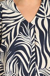 EVANS Plus Size Navy Blue Leaf Print Pleat Front Top | Evans  4