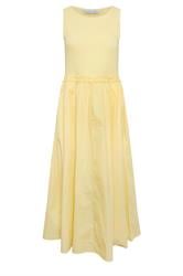 PixieGirl Petite Vestido midi amarillo con detalle de volantes