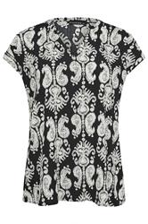 EVANS Plus Size Black Abstract Print Frill Neck Blouse | Evans 5